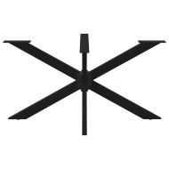 Крак за трапезарна маса, форма на паяк, черен, 150x78x(72-73) см, стомана