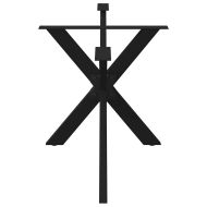 Крак за трапезарна маса, форма на паяк, черен, 150x78x(72-73) см, стомана