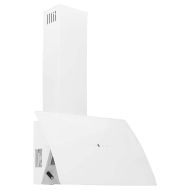 Стенен абсорбатор, 60 см, стомана и закалено стъкло, бял