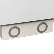 Стенен абсорбатор, 60 см, стомана и закалено стъкло, бял