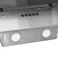 Стенен абсорбатор, 60 см, инокс и закалено стъкло, сребрист