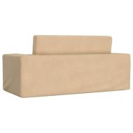 Детско диванче-легло, 2-местно, кремаво, мек плюш