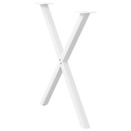 Крака за трапезна маса, X-образни, 2 бр., бели, 70x(72-73) см, стомана