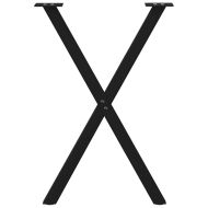 Крака за трапезна маса, X-образни, 2 бр., черни, 50 x (72-73) см, стомана