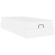 Рамка за легло с матрак Чисто бяло 90 x 200 cm Изкуствена кожа