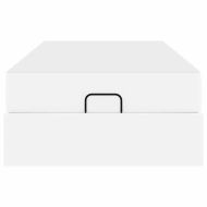 Рамка за легло с матрак Чисто бяло 90 x 200 cm Изкуствена кожа