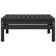 Градински лаундж комплект, 3 части, черен, бор масив