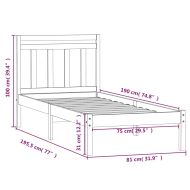 рамка за легло 75x190 см Small Single дърво масив