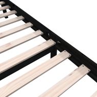 Рамка за легло, черна, бор масив, 135x190 см, Double