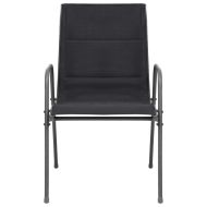 Стифиращи градински столове, 2 бр, стомана и Textilene, черни