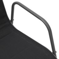 Стифиращи градински столове, 2 бр, стомана и Textilene, черни