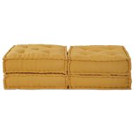 Модулен диван 2 pcs Жълто 140 x 70 x 36 см текстил