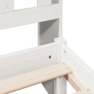 Легло с етажерка за книги, без матрак, 135x190 см, бор масив