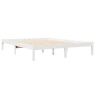 Легло с етажерка за книги, без матрак, 135x190 см, бор масив