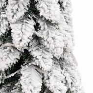 Изкуствена осветена коледна елха с 80 LED флокиран сняг 150 см