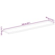 Плот за маса, 160x30x3,8 см, жив ръб, грубо мангово дърво масив