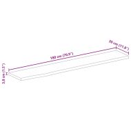 Плот за маса, 180x30x3,8 см, жив ръб, грубо мангово дърво масив