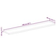 Плот за маса, 160x40x3,8 см, жив ръб, грубо мангово дърво масив