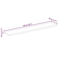 Плот за маса, жив ръб, 160x20x3,8 см, масивно дърво манго