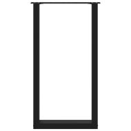 Крака за бар маса, U-образни, 2 бр., черни, 50 x (90-91) см, стомана