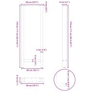 Крака за бар маса, антрацит, 2 бр., 50 x (110-111) см, стомана