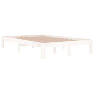 Рамка за легло, бяла, дърво масив, 120x190 см, Small Double