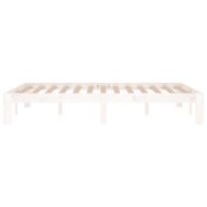 Рамка за легло, бяла, дърво масив, 120x190 см, Small Double