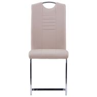 Конзолни трапезни столове, 2 бр, капучино, изкуствена кожа