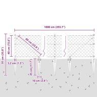 Оградна верига с колони Сребрист 0.4 x 10 м Стомана
