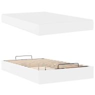 Рамка за легло с матрак Чисто бяло 120 x 190 cm Изкуствена кожа