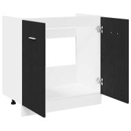 Долен шкаф за мивка черен дъб 80x46x81,5 см Ламинирано дърво