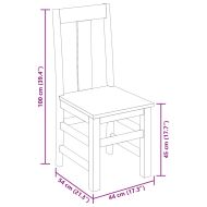 Трапезни столове, 2 бр, масивно акациево дърво