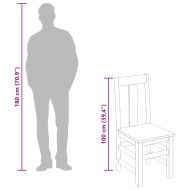 Трапезни столове, 6 бр, масивна дървесина