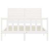 Рамка за легло с табла бяла Double масивно дърво