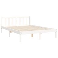 Рамка за легло с табла бяла Double масивно дърво