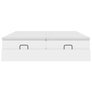 Османска легло с матраци, бяло, 200x200 см, изкуствена кожа