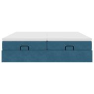 Османска легло с матраци, тъмносиньо, 160x200 см, кадифе