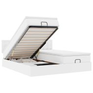 Османска легло с матраци, бяло, 200x200 см, изкуствена кожа