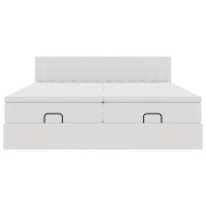 Османска легло с матраци, бяло, 200x200 см, изкуствена кожа