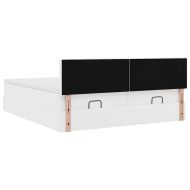 Османска легло с матраци, бяло, 200x200 см, изкуствена кожа