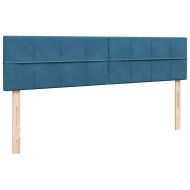 Османска легло с матраци, тъмносиньо, 160x200 см, кадифе