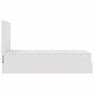 Османска легло с матрак, бяло, 100x200 см, изкуствена кожа