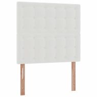 Османска легло с матрак&LED, бяло, 100x200 см, изкуствена кожа