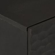 Страничен шкаф, черен, 60x33x75 см, манго масивно дърво