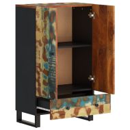 Висок шкаф с чекмедже 60x33x100 см регенериран масив и желязо