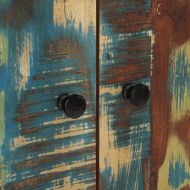 Висок шкаф с чекмедже 60x33x100 см регенериран масив и желязо