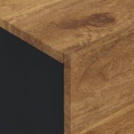 Висок шкаф с 3 врати 40x33x110 см масивно дърво манго и желязо