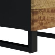 Висок шкаф с 3 врати 40x33x110 см масивно дърво манго и желязо