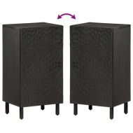 Страничен шкаф, черен, 40x33x75 см, манго масивно дърво