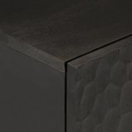 Страничен шкаф, черен, 40x33x75 см, манго масивно дърво